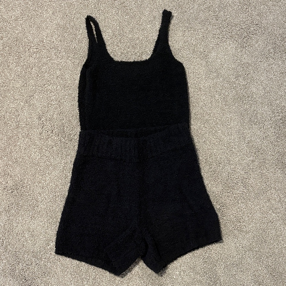 NEW SKIMS Cozy Knit Tank Top and Shorts Set in Black